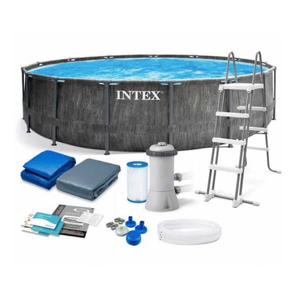 Alberca redonda Gris estructural Diseño Greywood Intex 26741