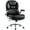 Black, variant on Black Executive Office Chair Big and Tall Computer Desk Chair with Adjustable Flip-up Armrests, High Back Leather Chair with Lumbar Support, Swivel Rolling Chair for Adults Working Study