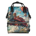 thumbnail image 1 of Fotbe Beautiful Red Train Hot Air Balloon Mochila Maternidad - Lona de Sarga Impermeable, Mochila de Pañales de Gran Capacidad con Múltiples Bolsillos y Correas Ajustables, 1 of 6