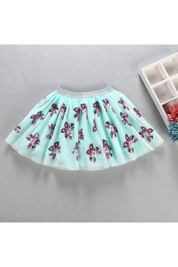 Girls Skirts Toddler Kids Baby Girls Baby Dancing Princess Skirt Cute Cartoon Sequins Tulle Ballet Tutu Skirt