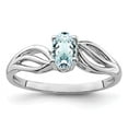 thumbnail image 6 of 925 Sterling Silver Rhodium-Plated Aquamarine Ring Size 9, 6 of 6