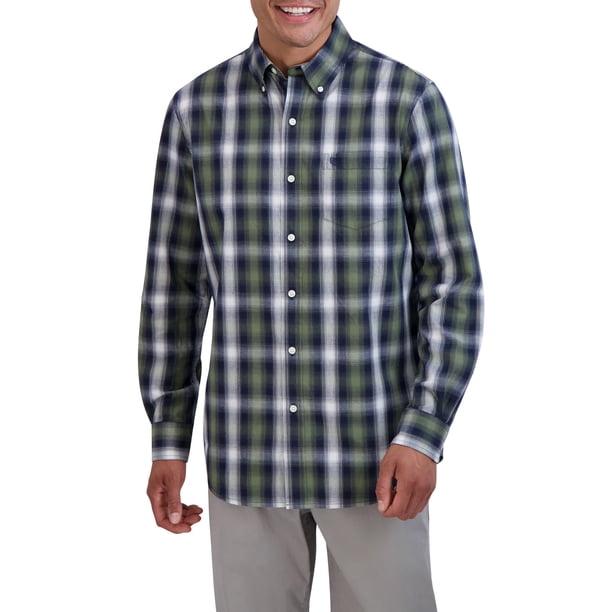 Chaps Men's Long Sleeve Sustainable Easy Care Woven Shirt -Sizes XS up ...
