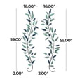thumbnail image 3 of DecMode Teal Metal Leaf Wall Decor with Gold Accents (2 Count), 3 of 8