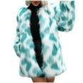 thumbnail image 4 of Penkiiy Women's Faux Fur Jackets Autumn Winter Leopard Coats Loose Fur Coat with Pockets Faux Fur Coat Green, 4 of 9