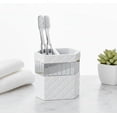 thumbnail image 2 of Padded mirror white toothbrush holder - bathroom toothbrush organizer - decorative toothbrush and toothpaste holder suitable for bathrooms, can accommodate multiple toothbrushes and toothpaste, 2 of 4