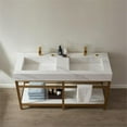thumbnail image 6 of Vinnova Bilbao 72" White Stone Top Double Vanity Brushed Gold Frame w/o Mirror, 6 of 12