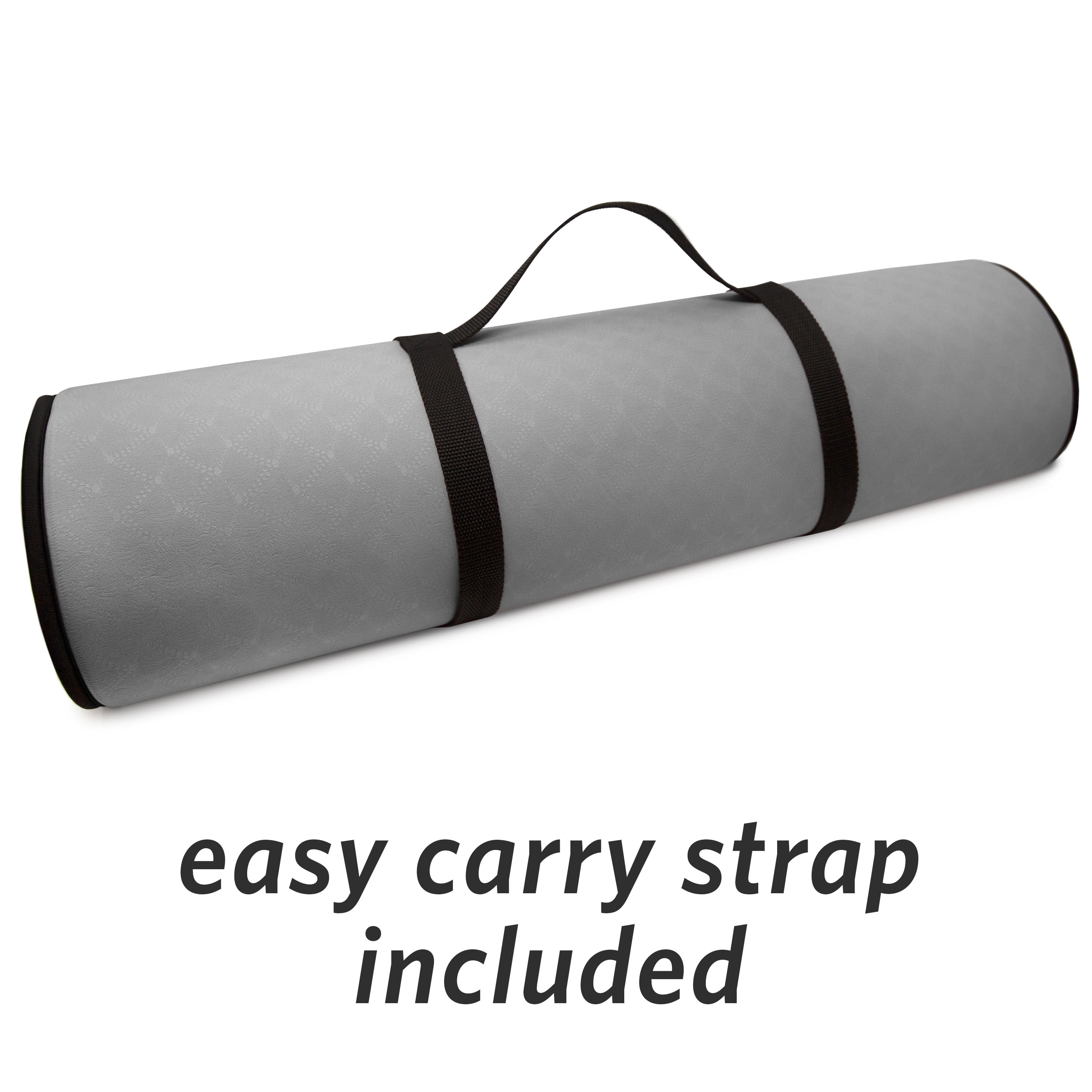 Microdry Yoga Mat Extra Thick Skid Resistant 72"" x 26"" Gray