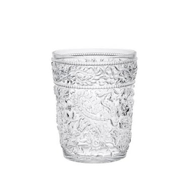 Paisley Acrylic Stemless Whiskey Glass, Clear - Set of 4