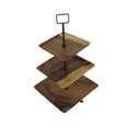 thumbnail image 2 of Polished Wood 3 Tier Square Shaped Serving Tray, 2 of 5