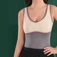 thumbnail image 3 of BiZtdJrK Bulit-in Bra Tank Tops for Women Seamless V Neck Warm Winter Base Layer Vest Solid Color Basic Sleeveless Undershirts, Gray, XS, 3 of 6