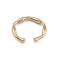 thumbnail image 3 of Ion Plating(IP) 304 Stainless Steel Bamboo Joint Open Cuff Rings for Women Real 14K Gold Plated Inner Diameter: 16.6mm DIY, 3 of 3
