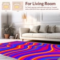 thumbnail image 2 of ODIKA 4'x6' Machine Washable Non-Slip Area Rug, Prismatic Wave Textured High Traffic Rug, Red, 392944, 2 of 5