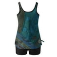 thumbnail image 6 of FAVIPT Women's Tankini Swimsuits Summer 2025 Two Piece with Boyshorts Bathing Suits Hawaii Floral Printed Tummy Control Casual Swimwear Blue,L, 6 of 6