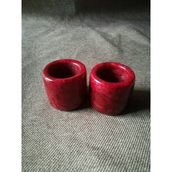 2-Pack Chinese natural jade hand-carved thumb ring or pendant decoration -