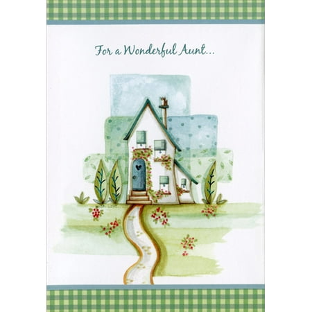 Designer Greetings House with Blue Foil Trim: Aunt Mother's Day