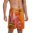 thumbnail image 6 of Mens Pajama Shorts, Orange Flower Psychedelic Sleep Shorts Men Pajama Bottoms Lounge PJ Shorts with Pockets, 6 of 6