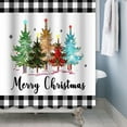 thumbnail image 3 of Christmas Shower Curtain, Xmas Tree Merry Christmas Bath Curtain Plants Plaid Pine Tree Winter Bathroom Curtains with Hooks Waterproof Fabric for Home DecorDecor, 72" Wx72 H, 3 of 6