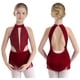 thumbnail image 3 of Niños Niñas brillante Rhinestone gimnasia patinaje artístico disfraz Ballet Jersey baile latino leotardo espalda descubierta mono con flecos, 3 of 5