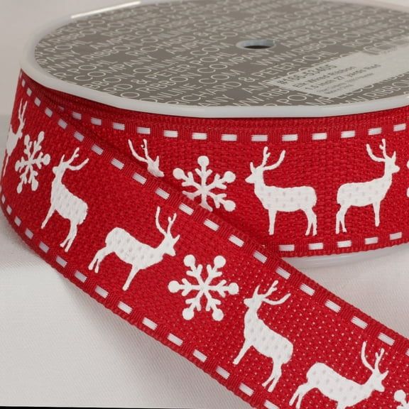 The Ribbon People Red and White Christmas Wired Craft Ribbon 1.5" x 27 Yards