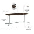 thumbnail image 2 of Pemberly Row 72W Wood Office Conference Table with Metal Base in Black Walnut, 2 of 6