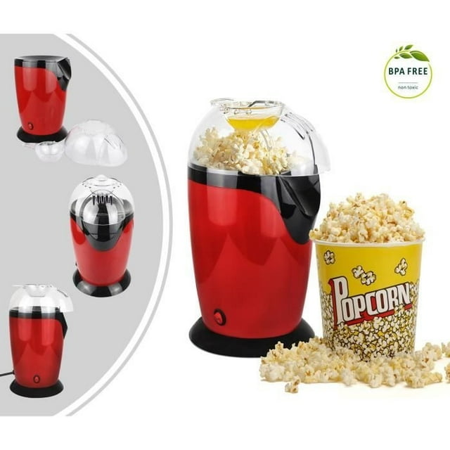 Electric Popcorn Maker, Home Popcorn Machine, Red, Dimensions: 30.5 x 17 x 16.3 cm