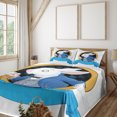 thumbnail image 2 of Ambesonne Cartoon Fitted & Top Sheet Set with Shams, Rabbit Bunny, Earth Yellow White Blue, 2 of 5