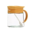 thumbnail image 1 of Fesfesfes Seasoning Seasoning with Lid and Spoon, Glass Sugar Container,Wall Mounted Condiment Jar Seasoning Box Set with Base for Hone Kitchen Countertop Yellow, 1 of 2