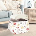 thumbnail image 5 of WOBOGO A Pattern with Watercolor Christmas Ornaments Large Collapsible Storage Box Flip Lid Fabric Decorative Organizer Container Basket with Handles 16.5×12.6×11.8in, 5 of 7
