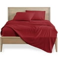 thumbnail image 2 of Bare Home Premium 1800 Ultra-Soft Microfiber Collection Sheet Set - Double Brushed - Hypoallergenic - Wrinkle Resistant - Deep Pocket, Full, Red, 2 of 6