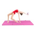 thumbnail image 4 of 2" Thick Extra Thick Gymnastics Mat,Tri-fold Folding Gym Exercise Mat, Tumbling Mat with Carrying Handles for Home Workout, Core Workouts, Stretching, Yoga,Pink, 4 of 5