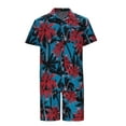 thumbnail image 5 of Njoeus Men's Floral Print Hawaiian Shirt and Shorts Matching Sets 2 Piece Vacation Outfits for Men Casual Short Sleeve Tropical Beach Summer Button Up Shirts Suit Big & Tall Size 2X 3X 4X Savings, 5 of 6