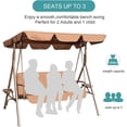 thumbnail image 2 of Topcobe 2-Person Outdoor Patio Swing Chair w/Convertible Canopy, Removable Cushions for Garden, Poolside, Backyard, Coffee, 2 of 7
