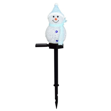 

CHGBMOK Solar Garden Light LED Christmas Lawns Snowman Plug Lights Waterproof Ground Plug Light On Clearance