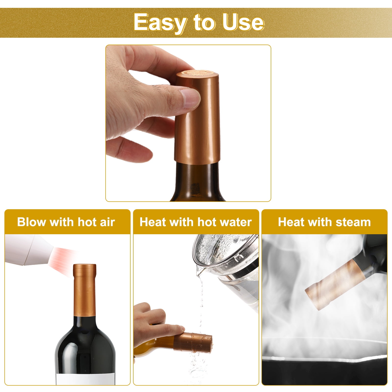 Unique Bargains Heat Shrink Capsules Wine Bottle Sealer Wrap Caps for Preservation Blue