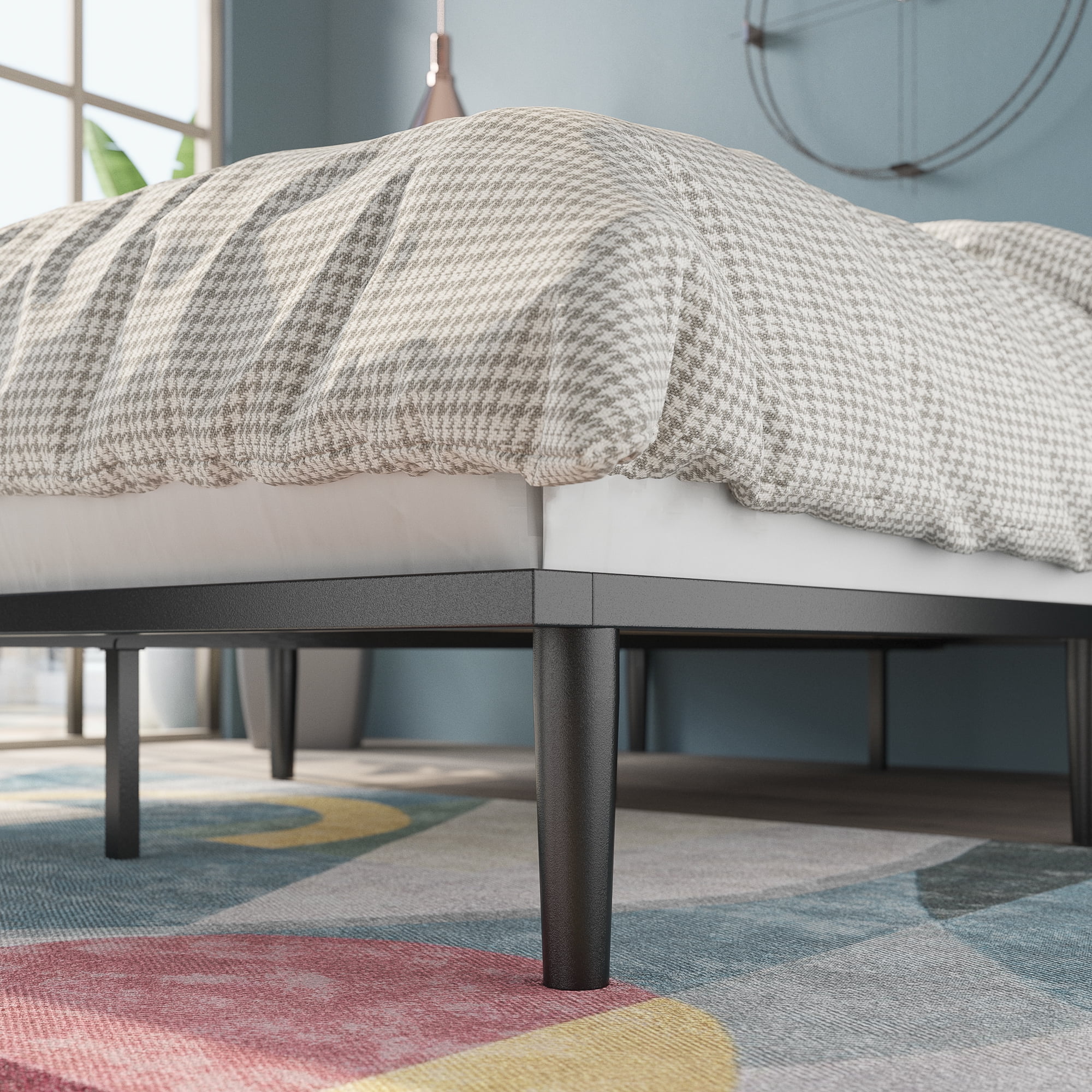 Zinus Parker Metal Platform Bed, Charcoal, King