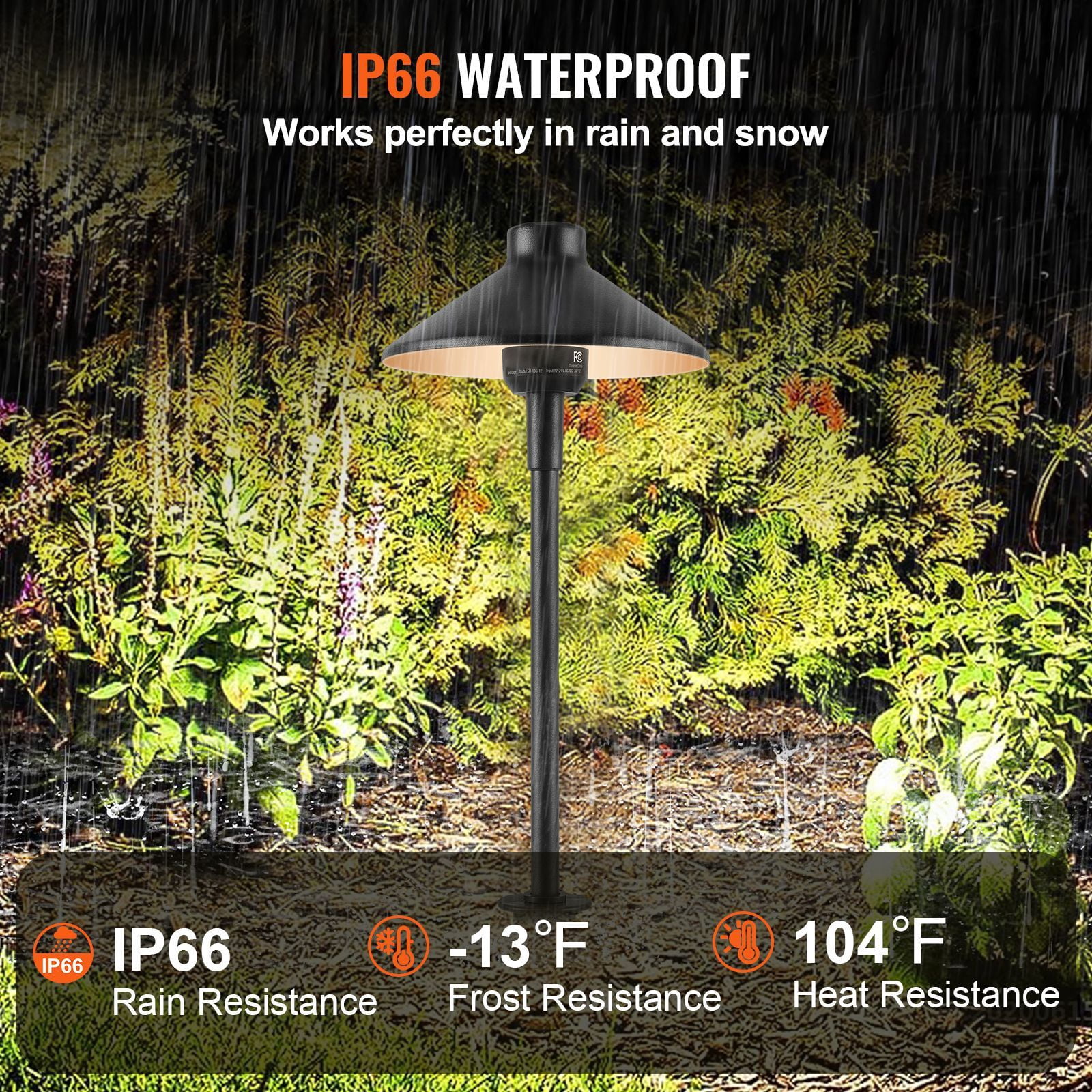 8-Pack LED Low Voltage Landscape Path Lights, 12-24V, 210LM, IP66 Waterproof, Replaceable Bulb, for Garden Walkway