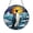 Acrylic 3.5 Inch, variant on Penguin Winter Stained Glass Suncatcher Window Hanging Decor, Cute Penguin Snow Landscape Glass Art Panel for Window Decoration Gift Idea
