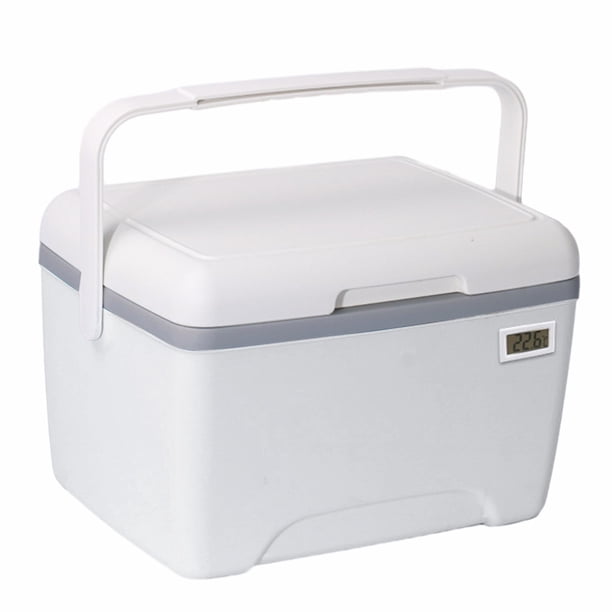 Ygjytge Enfriador Botellas Hielo 8L Mininevera Caja Enfriadora para Barbacoa para Acampar (blanco Con Termómetro)