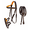 Brown/Light Tan, variant on Western Horse Leather Bitless sidepull Bridle Reins 7710TL-F