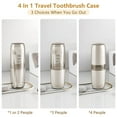 thumbnail image 3 of Travel Toothbrush Case and Carrier, 4 In 1 Toothbrush Holder Set Includes 4 Cups, Blue - Brown, 3 of 9