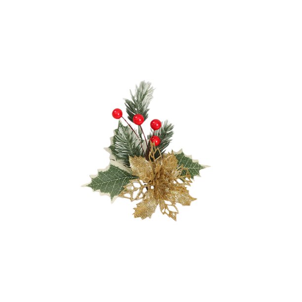Árbol de Navidad Decoraciones Agujas de Navidad, Frutas Rojas, Flores de Navidad, Colgantes de Árbol de Navidad, Cajas de Regalo de Navidad, Artesanías Decorativas Árbol de Navidad Rojo