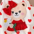 thumbnail image 5 of CAUYDY Toddler Baby Girls Short Sleeve Romper Suspender Overall Dress 2 Piece Outfits Set With Headband for Newborn Kid Girl 6 9 12 18 Months Summer Clothes (Sizes 0-3 Months,F2-Red), 5 of 9