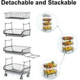 thumbnail image 6 of 4 Tier Fruit Vegetable Storage Basket Stand w/Wheels Cart Rack Kitchen Bathroom, 6 of 7