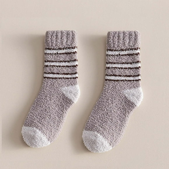 RXIRUCGD Women's Thick Warm Wool Socks Floor Sleep Socks Mid-tube Socks Socks( Coffee )