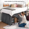 thumbnail image 5 of SGI bedding Dorm Bed Skirt Twin XL 56 Inch Drop Length - Dark Grey, Ruffled Pattern College Dorm Room Bed Skirts - Split Corner, Easy Care, Wrinkle Free 1800 Series Microfiber Bed Skirt, 5 of 9