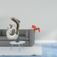 thumbnail image 2 of Escultura de delfín de cerámica blanca plateada, decoración abstracta, arte moderno, adorno para mueble, estatua tradicional sueca, artesanía en mader, 2 of 8