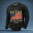 thumbnail image 2 of KHONTS Men's 4th of July 250th Anniversaries T Shirts Long Sleeve Crew Neck Printed Tees Slim Fit Casual Fashion Tops Black XXL, 2 of 5