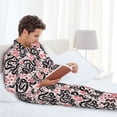 thumbnail image 6 of Balery Black Snake Pattern Pajama Sets for Men Long Sleeve 2 Piece Sleepwear Loungewear Sets Soft PJ's with Pockets Long Sleeve Comfy Pj Sets-Medium, 6 of 7
