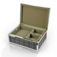 thumbnail image 2 of Modern 18 Note Designer Plaid Panels with Silver Finish Musical Jewelry Box BIGGEST SALE EVER - Unforgettable - SWISS, 2 of 2