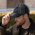 thumbnail image 6 of Garbnen Unisex Fall Winter Vintage Plaid Baseball Cap, Curved Brim Adjustable Back Strap Dad Hat, Soft Thick Fabric Daily Outdoor Hat For Women Men Navy, 6 of 6